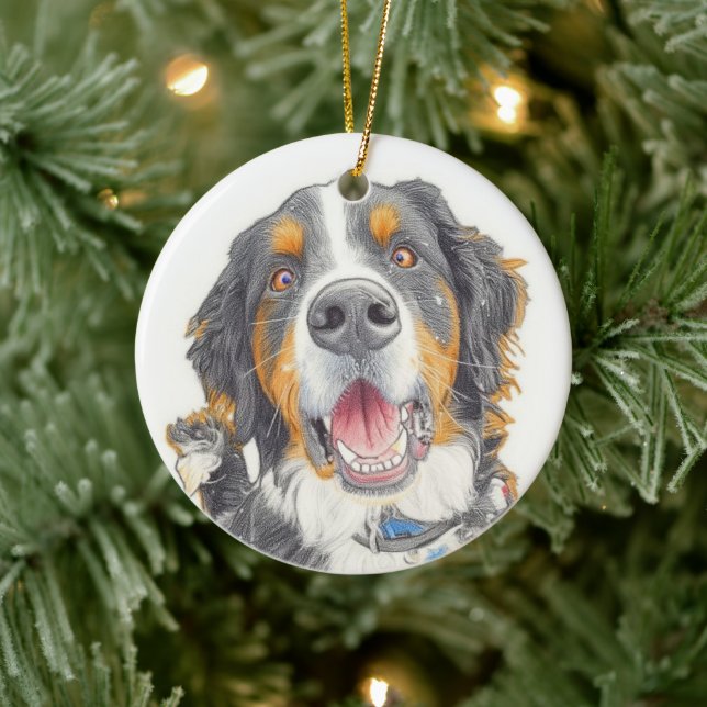 Welpe Weihnachtsgeschenk Keramik Ornament (Baum)