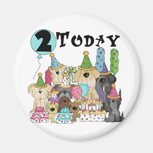 Welpen 2. Geburtstag Bash Hemden und Geschenke Magnet (Vorne)