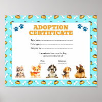 Welpen Adoptieren Sie ein Haustier Zertifikat edit