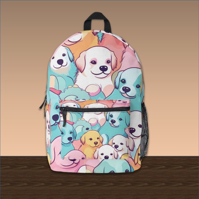 Welpen Galore Pastel Gezeichnet Bedruckter Rucksack (Von Creator hochgeladen)