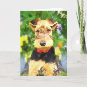 Welpen-Gruß-Karte Airedales Terrier Karte