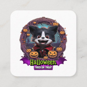 Welpen-Halloween-Kostüm Quadratische Visitenkarte