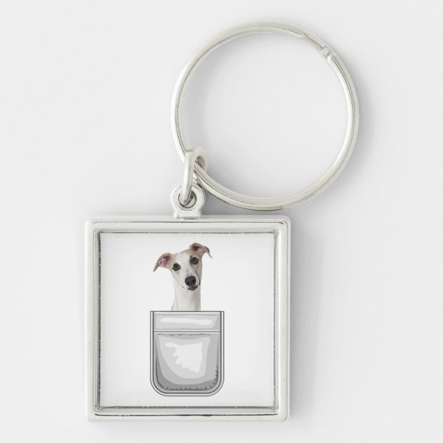 Welpen-Hund in der Tasche Schlüsselanhänger (Vorne)