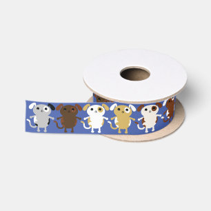 Welpen-Hundeniedliches buntes 1. Satinband
