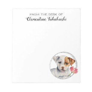 Welpen-Hundewatercolor-Kunst personalisiert Notizblock