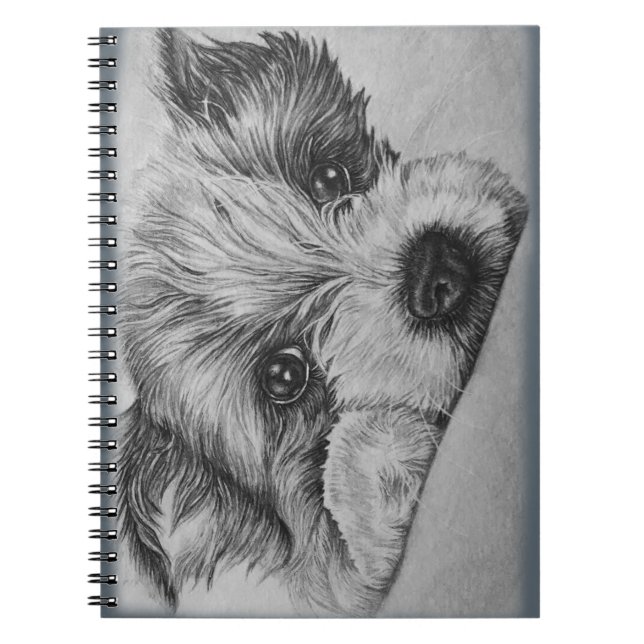 Welpen-Hundezeichnen der Tier-Kunst Notizblock (Vorderseite)