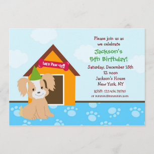 Welpen-Hundkundenspezifische Birthda Party Einladung