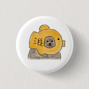 Welpen in fischförmiger Gebäck-Geschenk für Hunde- Button