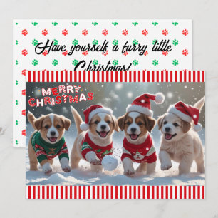 Welpen in Weihnachten Sweaters & Snow Personalisie