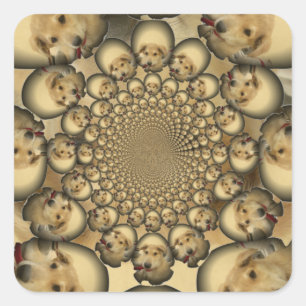 Welpen-Kaleidoskop-Kunstposter Quadratischer Aufkleber