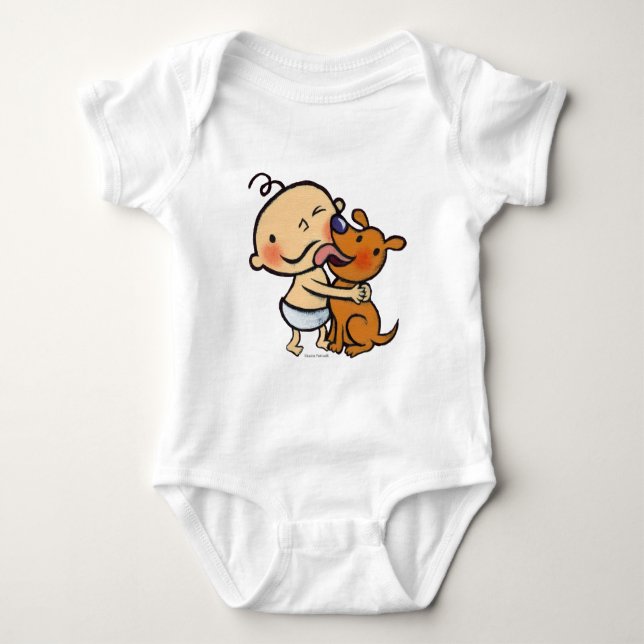 Welpen-Küsse für das Baby Baby Strampler (Vorderseite)
