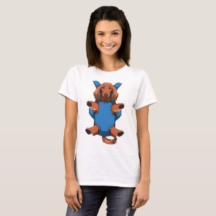 Welpen-langhaarige Dackel-Fördermaschinen-T - T-Shirt