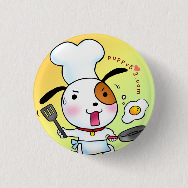 Welpen-Liebe-Kochen Button (Vorderseite)
