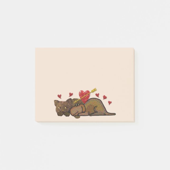 Welpen-Liebe Posten-it® Anmerkungen Post-it Klebezettel (Vorderseite)