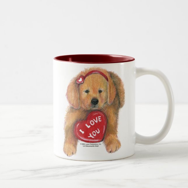 Welpen-Liebe-Tasse Zweifarbige Tasse (Rechts)