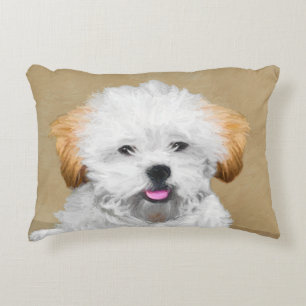Welpen-Malerei Lhasas Apso - niedliche Dekokissen