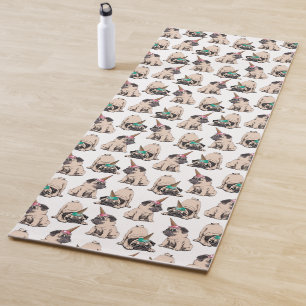 Welpen-Möpse strebendes Unicorn-Muster Yogamatte