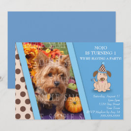 Welpen-Party-Foto-Schablone Einladung