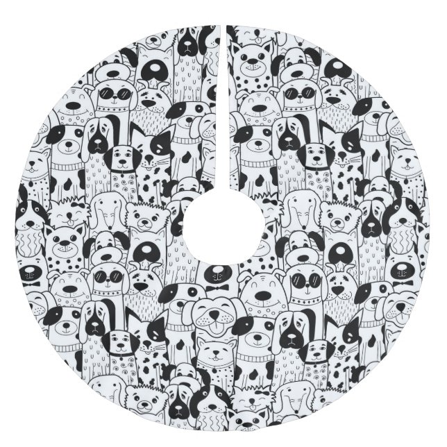 Welpen Polyester Weihnachtsbaumdecke (Vorderseite)