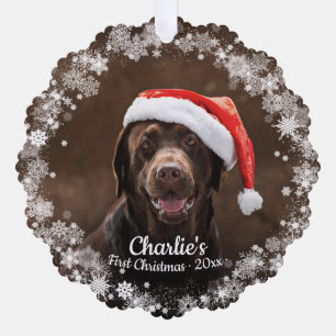 Welpen-Schneeflocken-Weihnachtsbaumanhänger-Karte Ornament Karte
