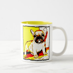 Welpen-Tasse der französischen Bulldogge Zweifarbige Tasse