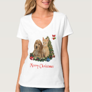 Welpen und Kätzchen Weihnachten T-Shirt
