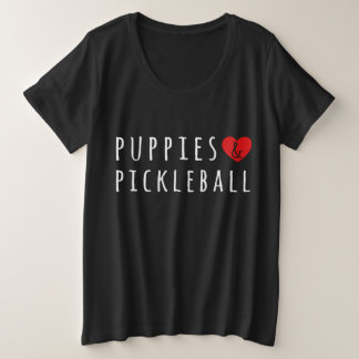 Welpen und Pickelball Niedliche Pickelball Männer Große Größe T-Shirt