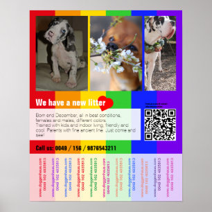 Welpen-Verkaufsflyer mit QR-Code Poster