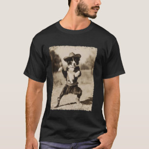 Welpen Verrückter Cowboy Lustiger Hund Australisch T-Shirt