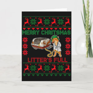 Welpen Voller Frohe Weihnachten Lustiger Katzenlie Karte