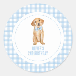 Welpen-Vorbereitung-Karo-Geburtstag Runder Aufkleber