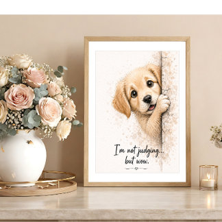 Welpen Wandkunst Lustiger Hunde Druck fürs Badezim Poster