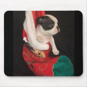 Welpen-Weihnachten Mousepad Bostons Terrier
