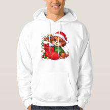 Welpen-Weihnachtsmann-Socken-Freude