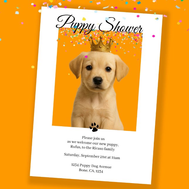 Welpendusche Niedliche Personalisierte Hunde Adopt Einladung (Puppy Shower Cute Personalized Dog Adoption Invitation by Ricaso. For new pup or adopted adult dog)