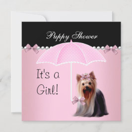 Welpendusche Niedlicher Hund Rosa 2 Einladung