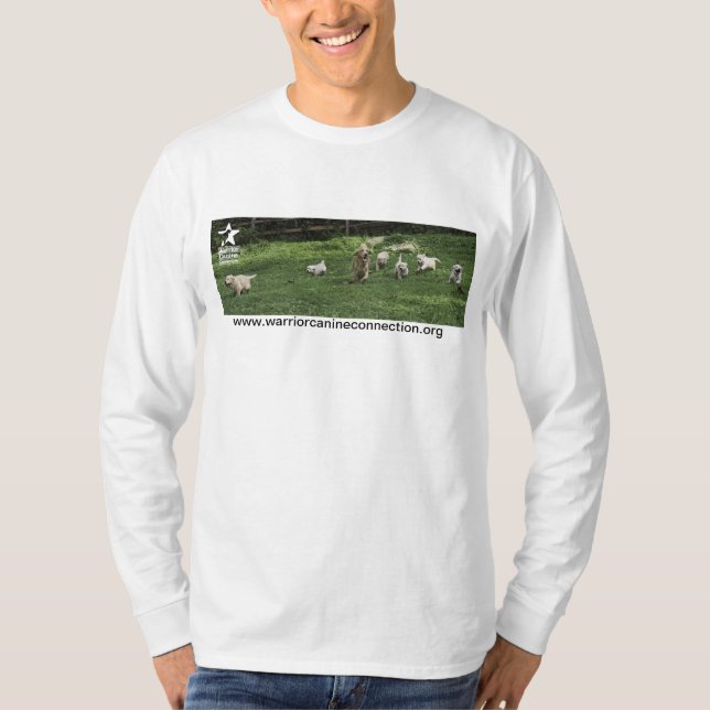 Welpenherumtollen-Weiß-Shirt T-Shirt (Vorderseite)