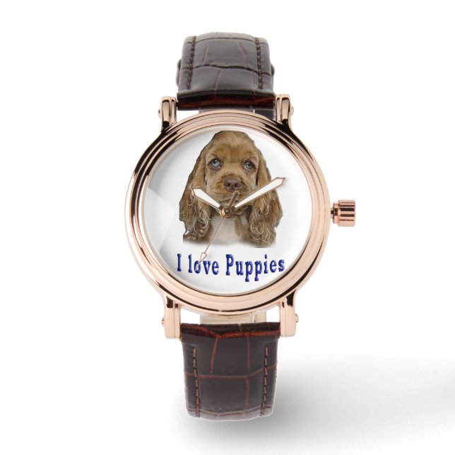 Welpenhund Armbanduhr (Vorderseite)