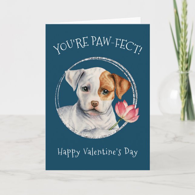 Welpenhund | Du bist Pawfect! | Valentinstag Karte (Vorderseite)