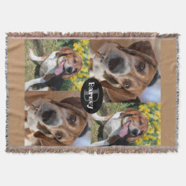 Welpenhund Lover 4 Fotos Name & Monogramm Custom Decke