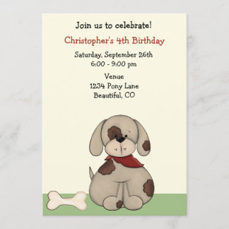 Welpenhund zum Geburtstag Einladung für Jungen