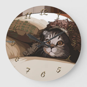 Welpenkatze Große Wanduhr