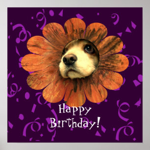 Welpenliebe Alles Gute zum Geburtstag Poster