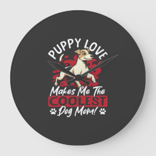 Welpenliebe die coolste Hundemutter! Meine Mutter Große Wanduhr