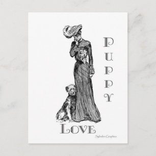 Welpenliebe Postkarte