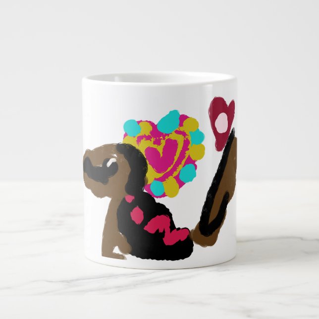 Welpenliebhaber warm Jumbo-Tasse (Vorderseite)