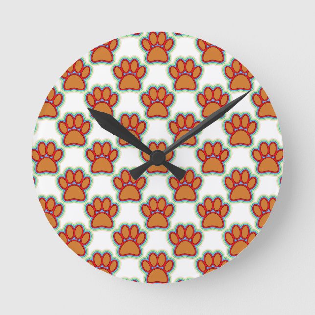 Welpenpaare Runde Wanduhr (Vorderseite)