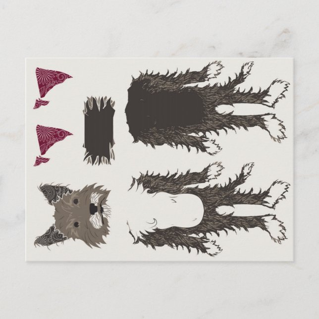 Welpenpapierpuppenteile Postkarte (Vorderseite)