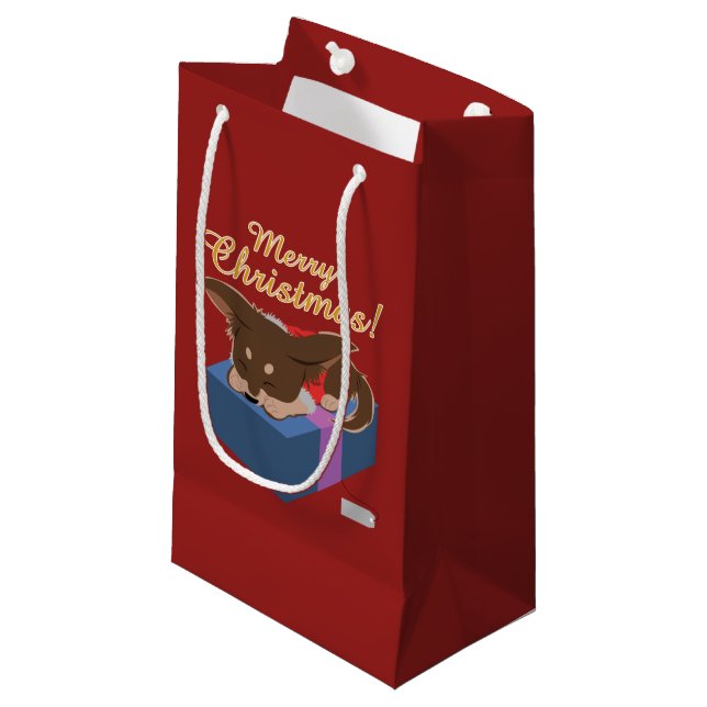 Welpenpräsenz Kleine Geschenktüte (Vorderseite Schrägansicht)