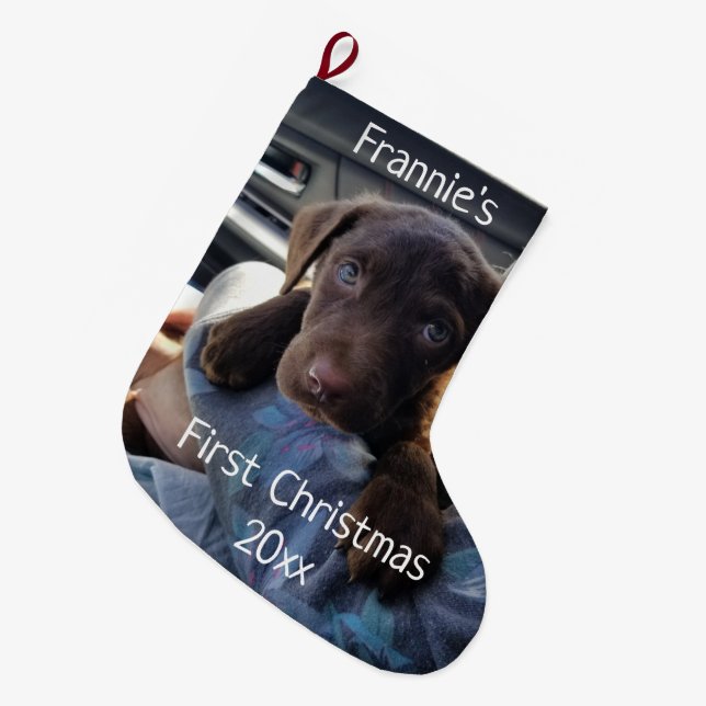 Welpenweihnacht Großer Weihnachtsstrumpf (Vorderansicht (hängend))